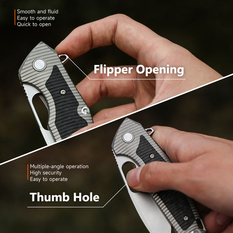 Titanium EDC Knife – Shadow Blade with M390 Steel Blade with Precision Engineering detail image - detail view 12