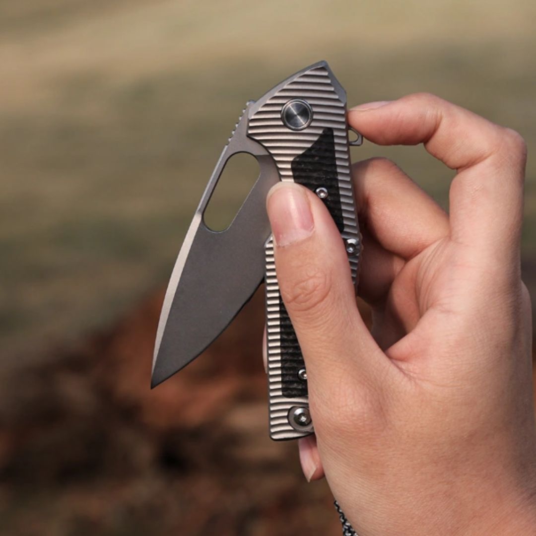 Titanium EDC Knife – Shadow Blade with M390 Steel Blade with Precision Engineering detail image