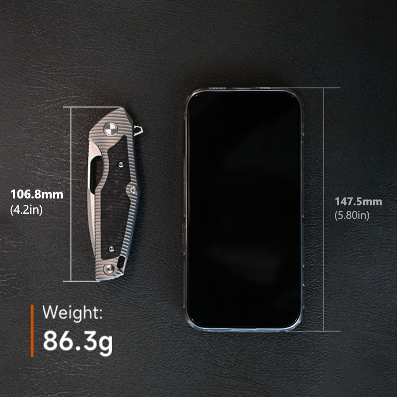 Titanium EDC Knife – Shadow Blade with M390 Steel Blade with Precision Engineering detail image - detail view 20