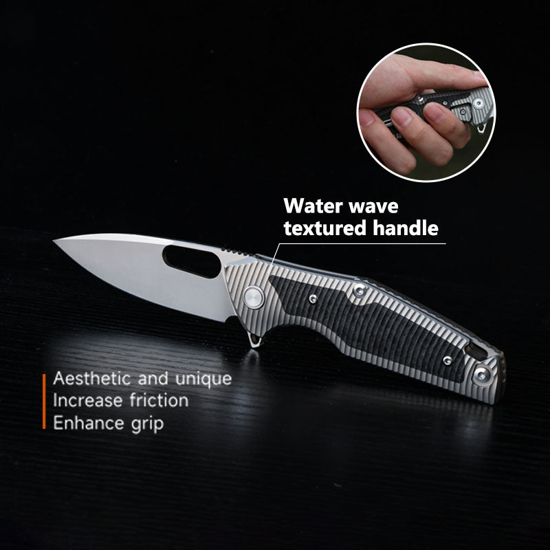 Titanium EDC Knife – Shadow Blade with M390 Steel Blade with Precision Engineering detail image - detail view 6