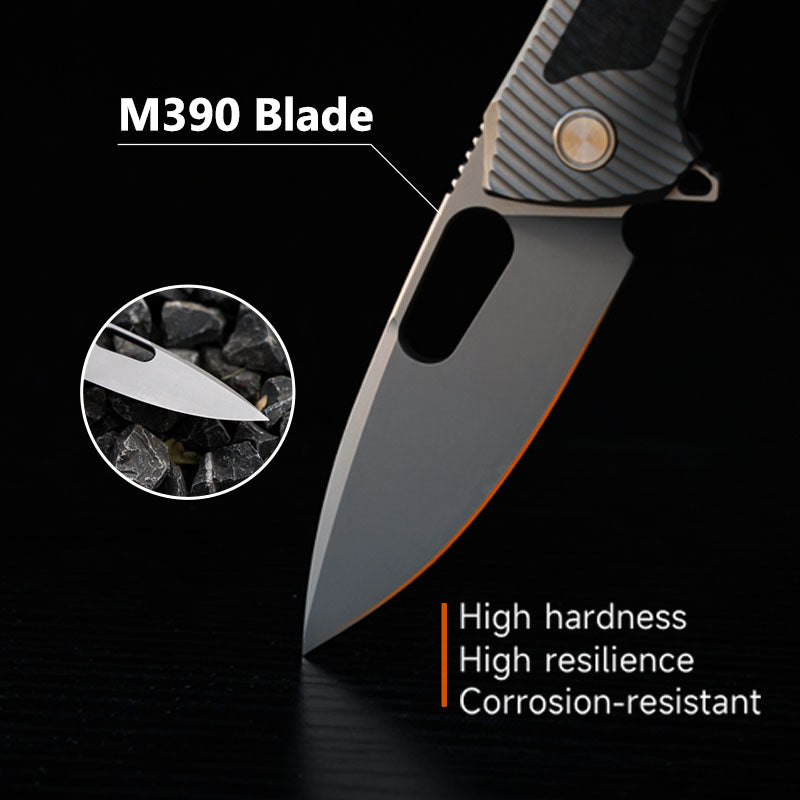 Titanium EDC Knife – Shadow Blade with M390 Steel Blade with Precision Engineering detail image - detail view 7