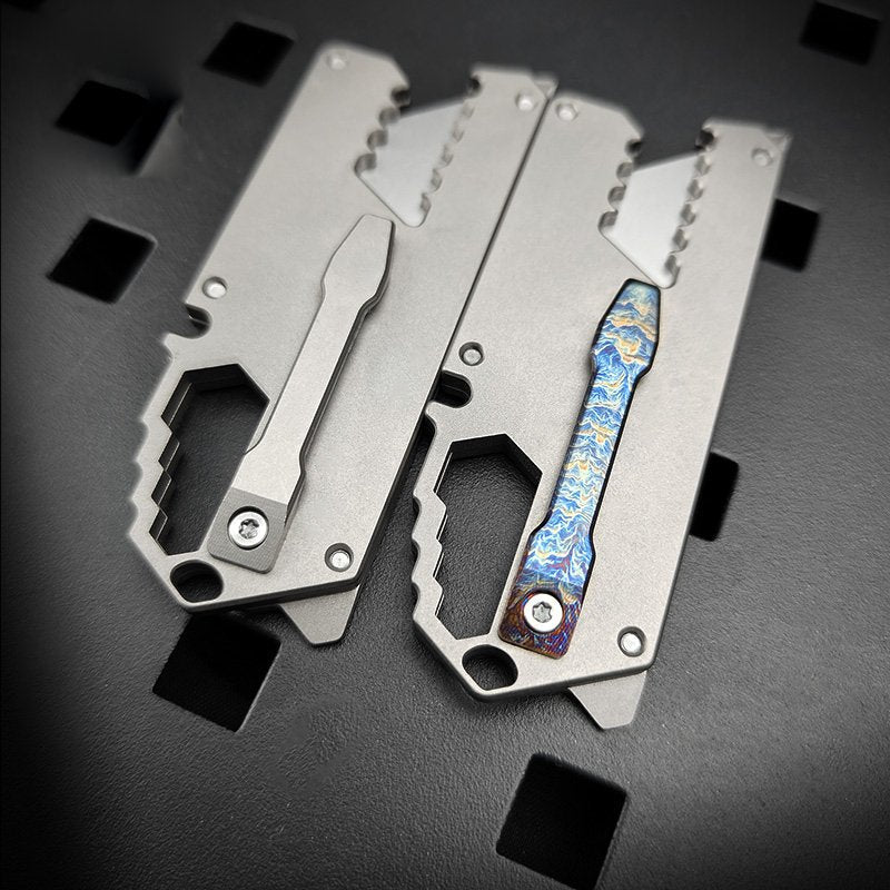 Titanium EDC Knife – Wasp-Sting Tactical with TC4 Quick-Change Blade with Multi-Tool detail image