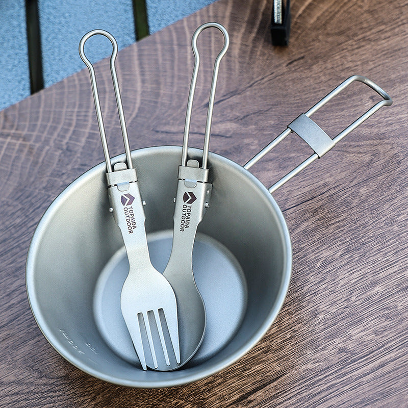 Titanium EDC Multi-Tool – Featherlight Feast Ultralight Folding Utensil Set detail image