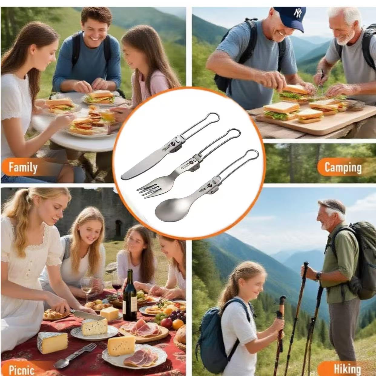 Titanium EDC Multi-Tool – Featherlight Feast Ultralight Folding Utensil Set detail image - detail view 7