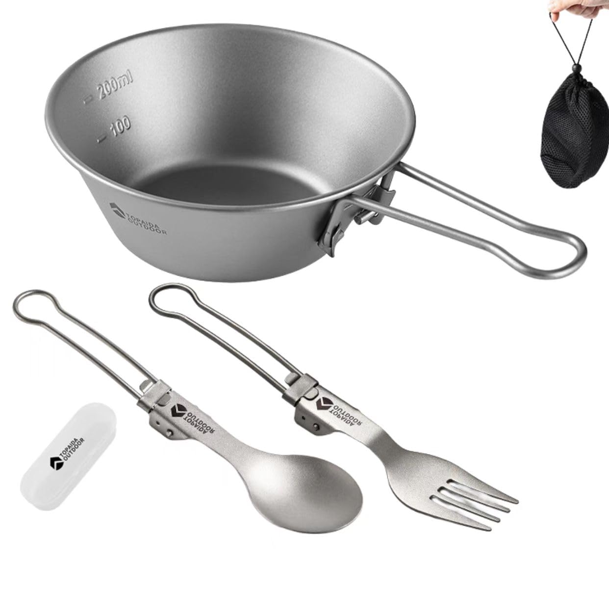 Titanium EDC Multi-Tool – Featherlight Feast Ultralight Folding Utensil Set variant image - product view 9