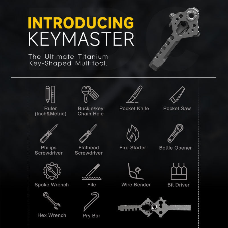 Titanium EDC Multi-Tool – Keymaster 12-in-1 with Compact Versatile Design detail image - detail view 12