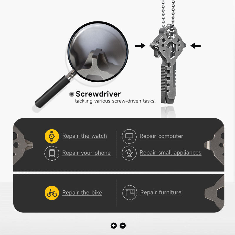 Titanium EDC Multi-Tool – Keymaster 12-in-1 with Compact Versatile Design detail image - detail view 13
