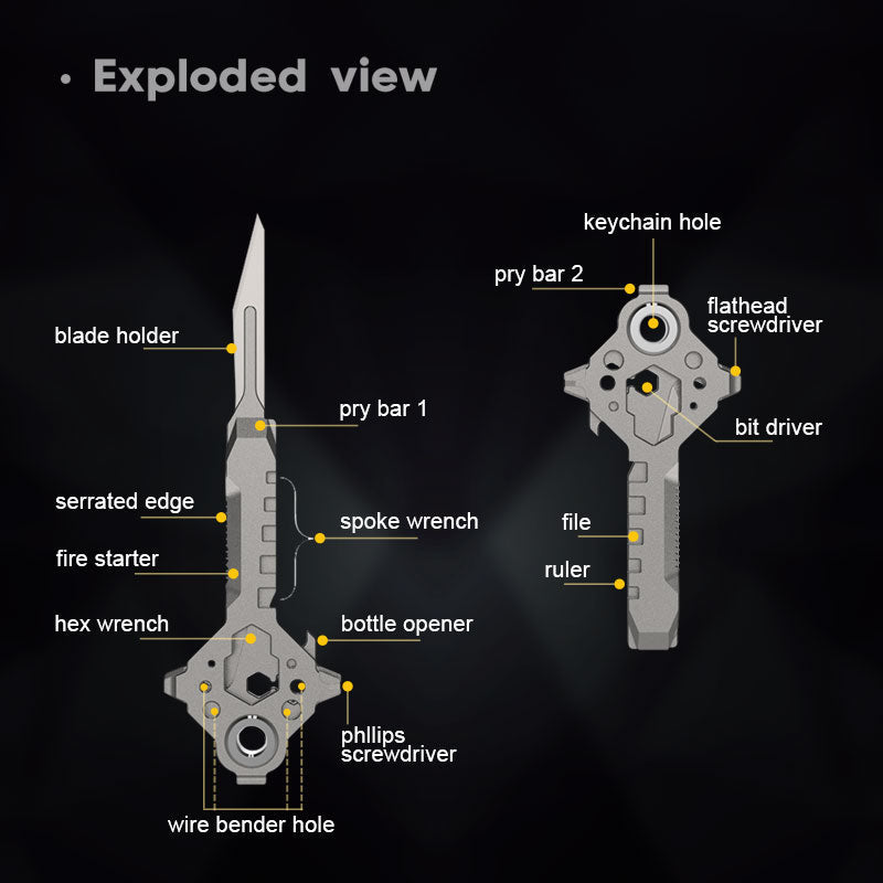 Titanium EDC Multi-Tool – Keymaster 12-in-1 with Compact Versatile Design detail image - detail view 8