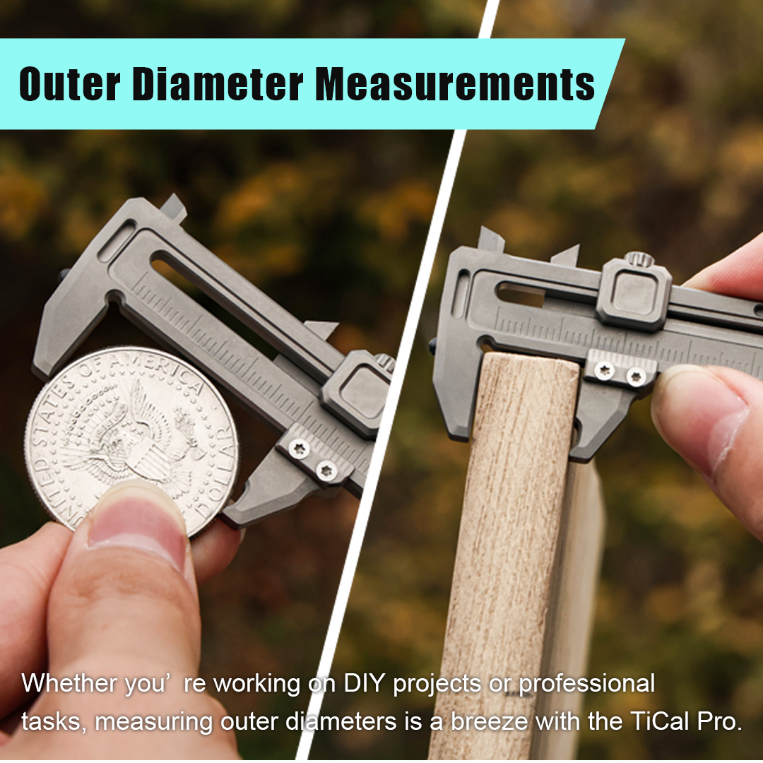 Titanium EDC Multi-Tool – TiCal Pro GR5 Mini Caliper with 9-in-1 -Function Measurement detail image - detail view 10