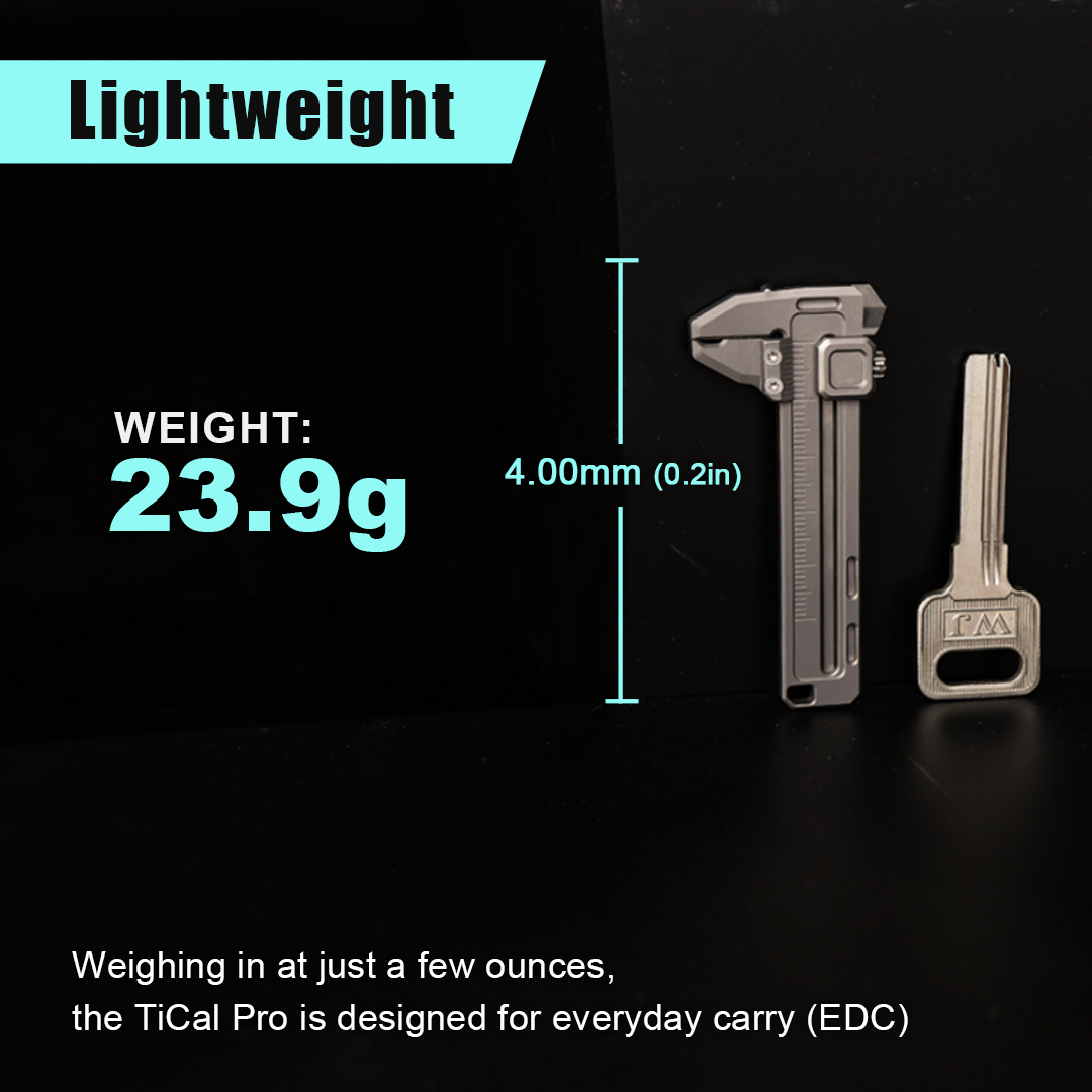 Titanium EDC Multi-Tool – TiCal Pro GR5 Mini Caliper with 9-in-1 -Function Measurement detail image - detail view 14