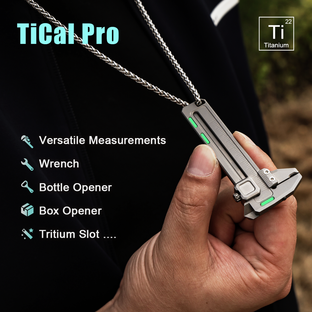 Titanium EDC Multi-Tool – TiCal Pro GR5 Mini Caliper with 9-in-1 -Function Measurement detail image - detail view 15