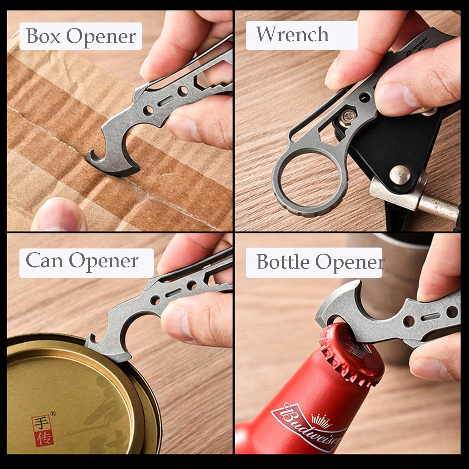 Titanium EDC Multi-Tool – TitanSpike - Card with Crowbar, Wrenches & Bottle Opener detail image - detail view 7