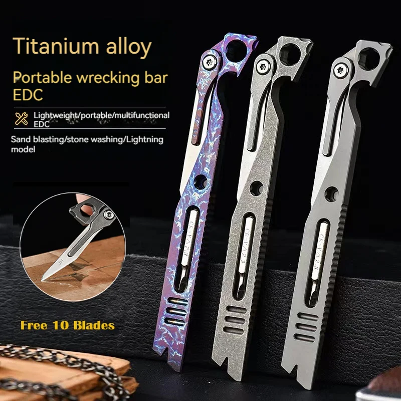 Titanium EDC Pry Bar – IronClad 9-in-1 Pocket with Aerospace-Grade Multi-Tool detail image