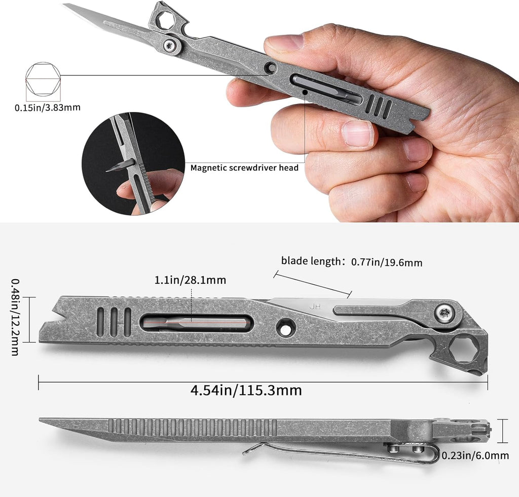 Titanium EDC Pry Bar – IronClad 9-in-1 Pocket with Aerospace-Grade Multi-Tool detail image - detail view 3