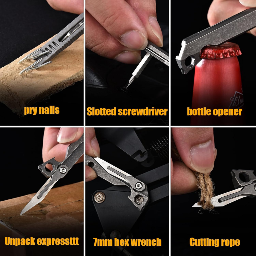 Titanium EDC Pry Bar – IronClad 9-in-1 Pocket with Aerospace-Grade Multi-Tool detail image - detail view 4