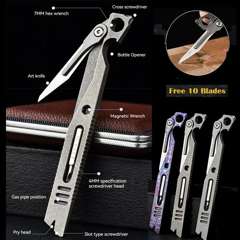 Titanium EDC Pry Bar – IronClad 9-in-1 Pocket with Aerospace-Grade Multi-Tool detail image - detail view 6