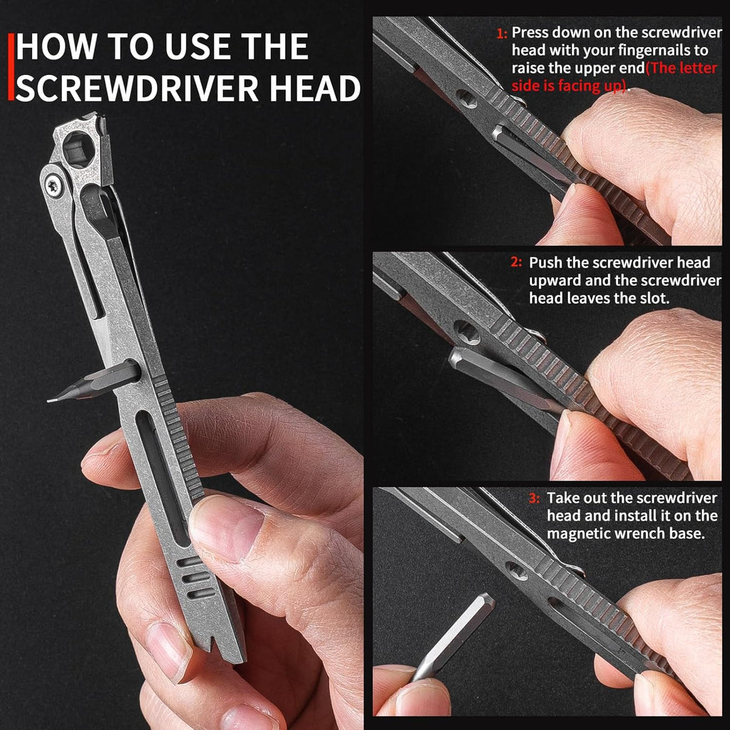 Titanium EDC Pry Bar – IronClad 9-in-1 Pocket with Aerospace-Grade Multi-Tool detail image - detail view 7