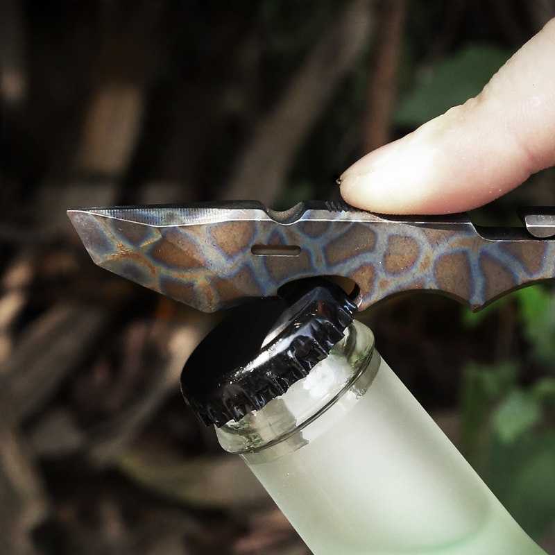 Titanium EDC Pry Bar – Mini with Multi-Function Tool Bottle Opener & Self-Defense Carry detail image - detail view 4