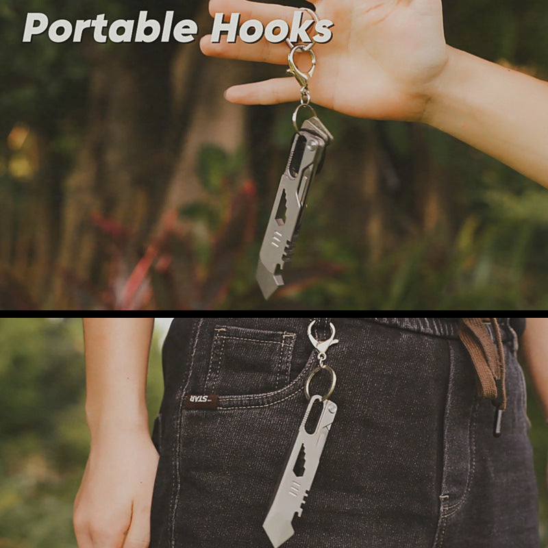 Titanium EDC Pry Bar – Multi-Tool Multi-Tool 10-in-1 Survival Tool Keychain Tool Camping detail image - detail view 11
