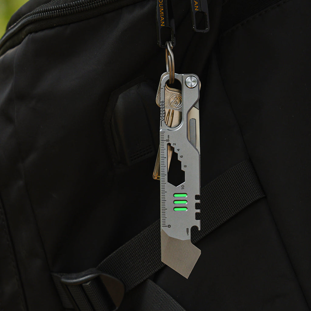 Titanium EDC Pry Bar – Multi-Tool Multi-Tool 10-in-1 Survival Tool Keychain Tool Camping product image