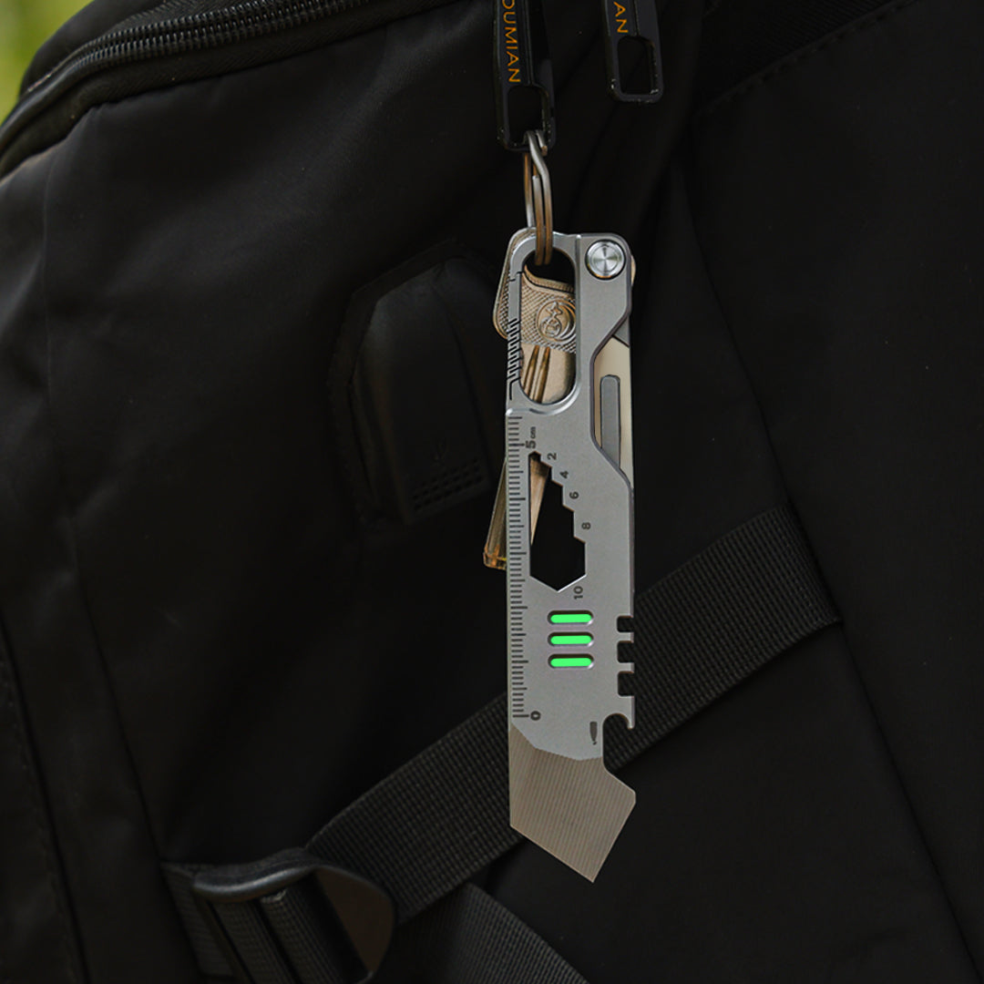 Titanium EDC Pry Bar – Multi-Tool Multi-Tool 10-in-1 Survival Tool Keychain Tool Camping product image