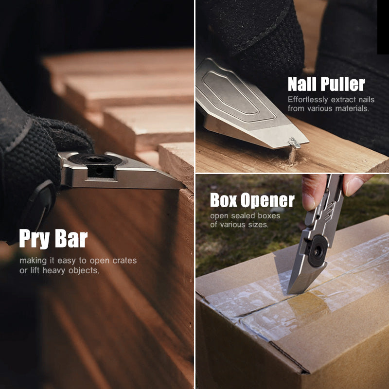 Titanium EDC Pry Bar – PryMax 2.0 All-in-1 Multi-Function with GR5 detail image - detail view 14