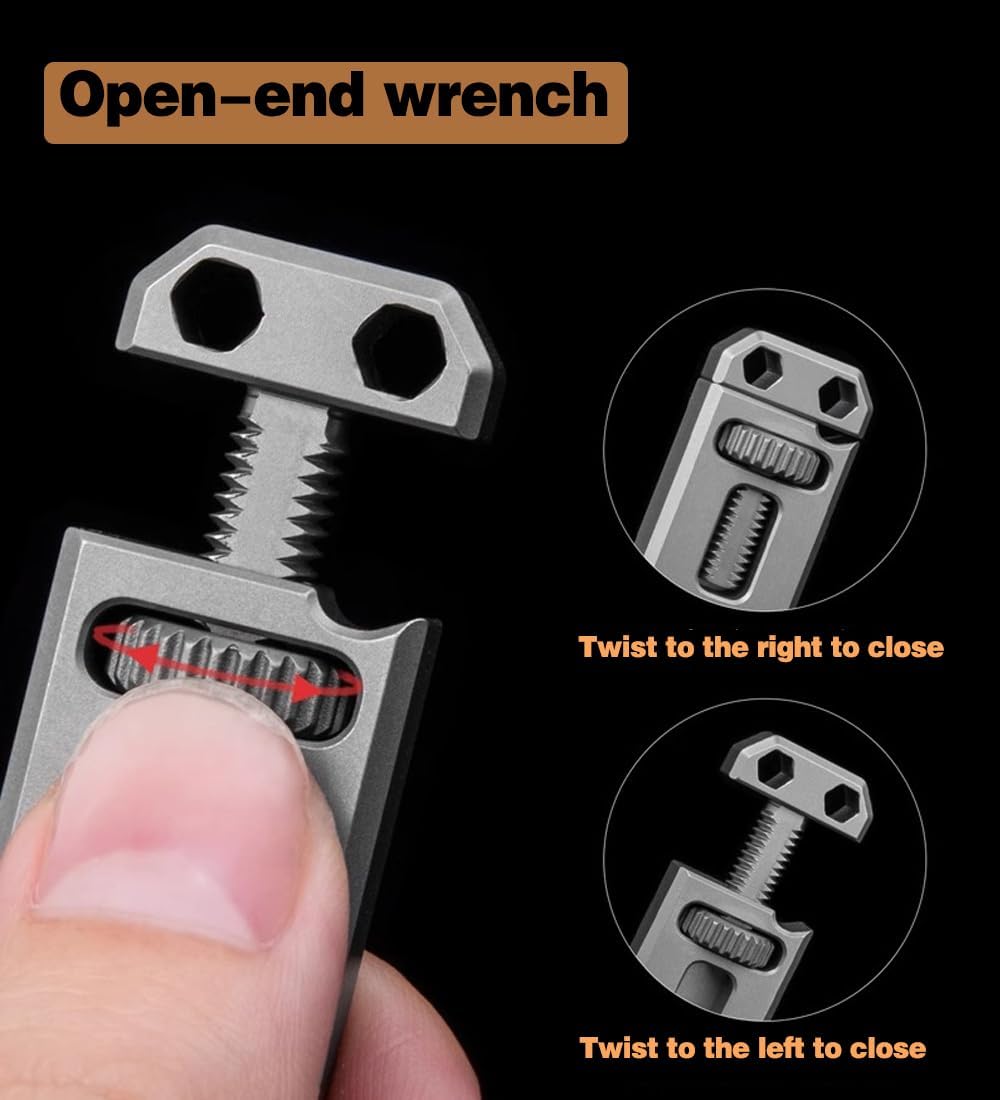 Titanium EDC Pry Bar – The Alix Multi-Tool with 4-in-1 Tool for Desk Breaks, Collecting detail image - detail view 3