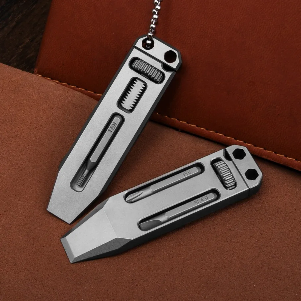 Titanium EDC Pry Bar – The Alix Multi-Tool with 4-in-1 Tool for Desk Breaks, Collecting detail image - detail view 7