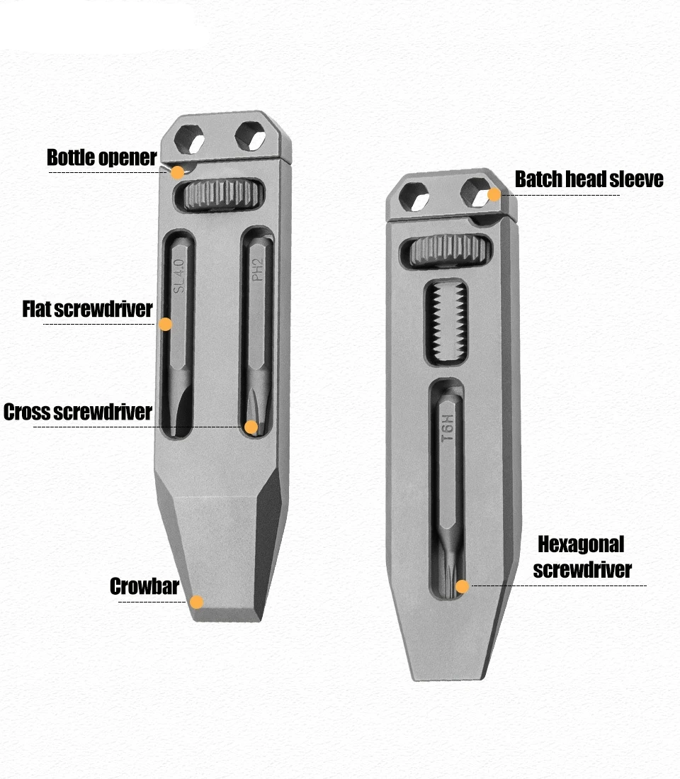 Titanium EDC Pry Bar – The Alix Multi-Tool with 4-in-1 Tool for Desk Breaks, Collecting detail image - detail view 8