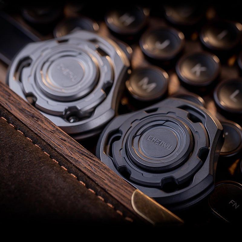Titanium Fidget Spinner – Compound Gyro with Multi-Axis Linkage Modular EDC Stress Relief detail image - detail view 14