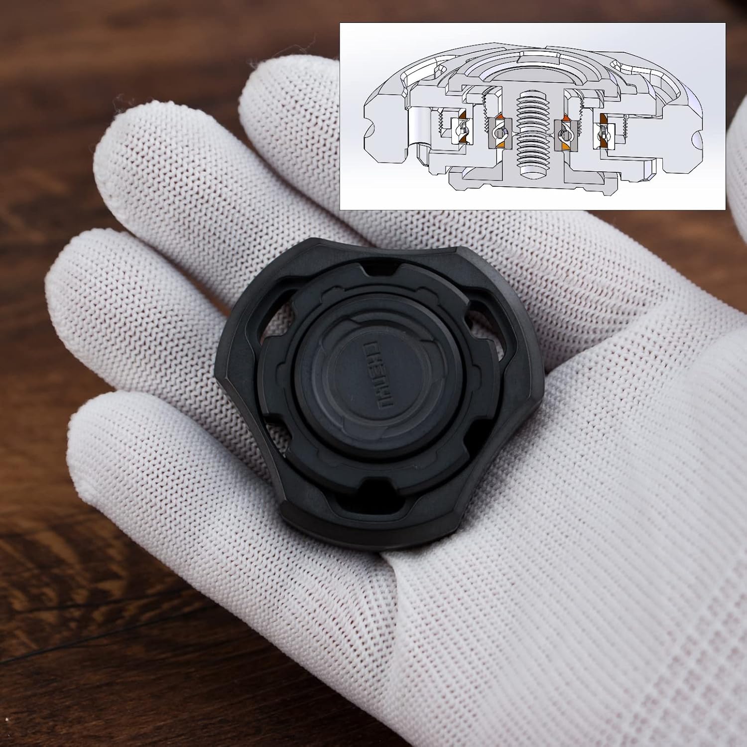 Titanium Fidget Spinner – Compound Gyro with Multi-Axis Linkage Modular EDC Stress Relief detail image - detail view 6