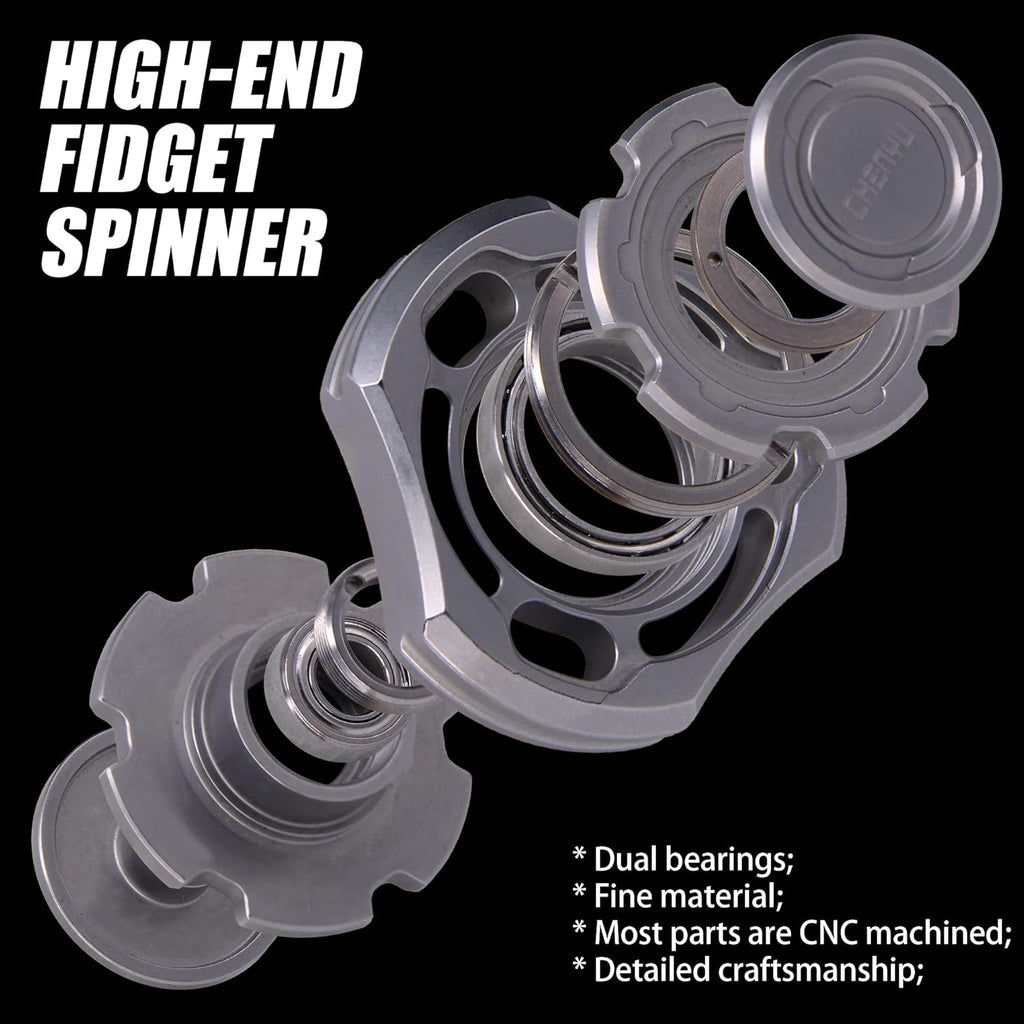 Titanium Fidget Spinner – Compound Gyro with Multi-Axis Linkage Modular EDC Stress Relief detail image - detail view 7