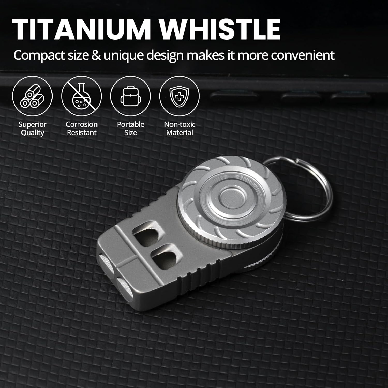 Titanium Fidget Spinner – SonicSpinner Emergency Whistle with 120dB Survival Whistle detail image - detail view 3