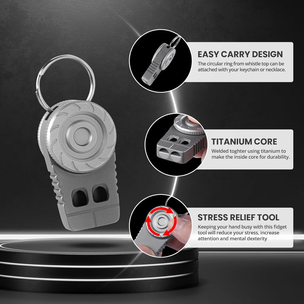 Titanium Fidget Spinner – SonicSpinner Emergency Whistle with 120dB Survival Whistle detail image - detail view 6