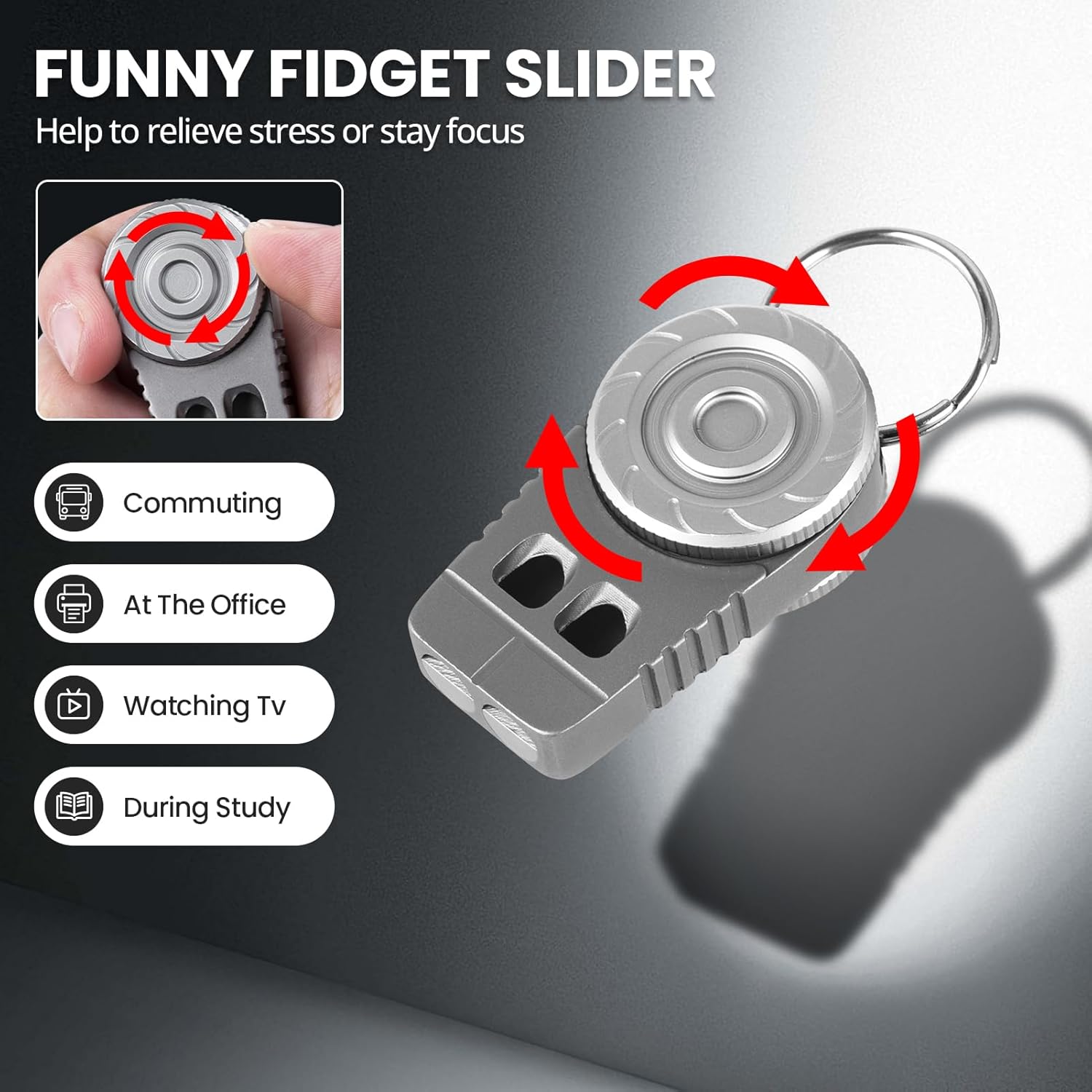 Titanium Fidget Spinner – SonicSpinner Emergency Whistle with 120dB Survival Whistle detail image - detail view 7