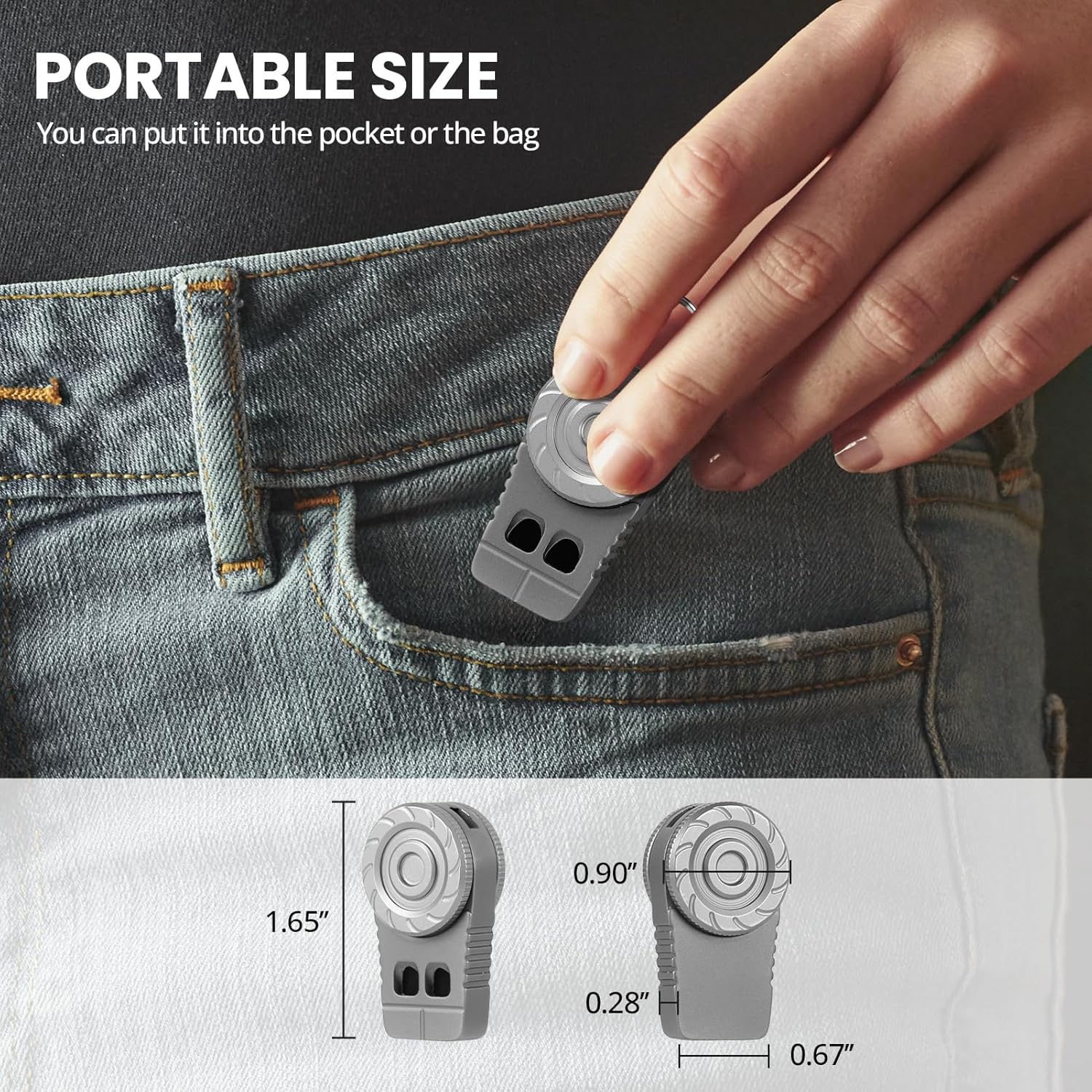Titanium Fidget Spinner – SonicSpinner Emergency Whistle with 120dB Survival Whistle detail image - detail view 8
