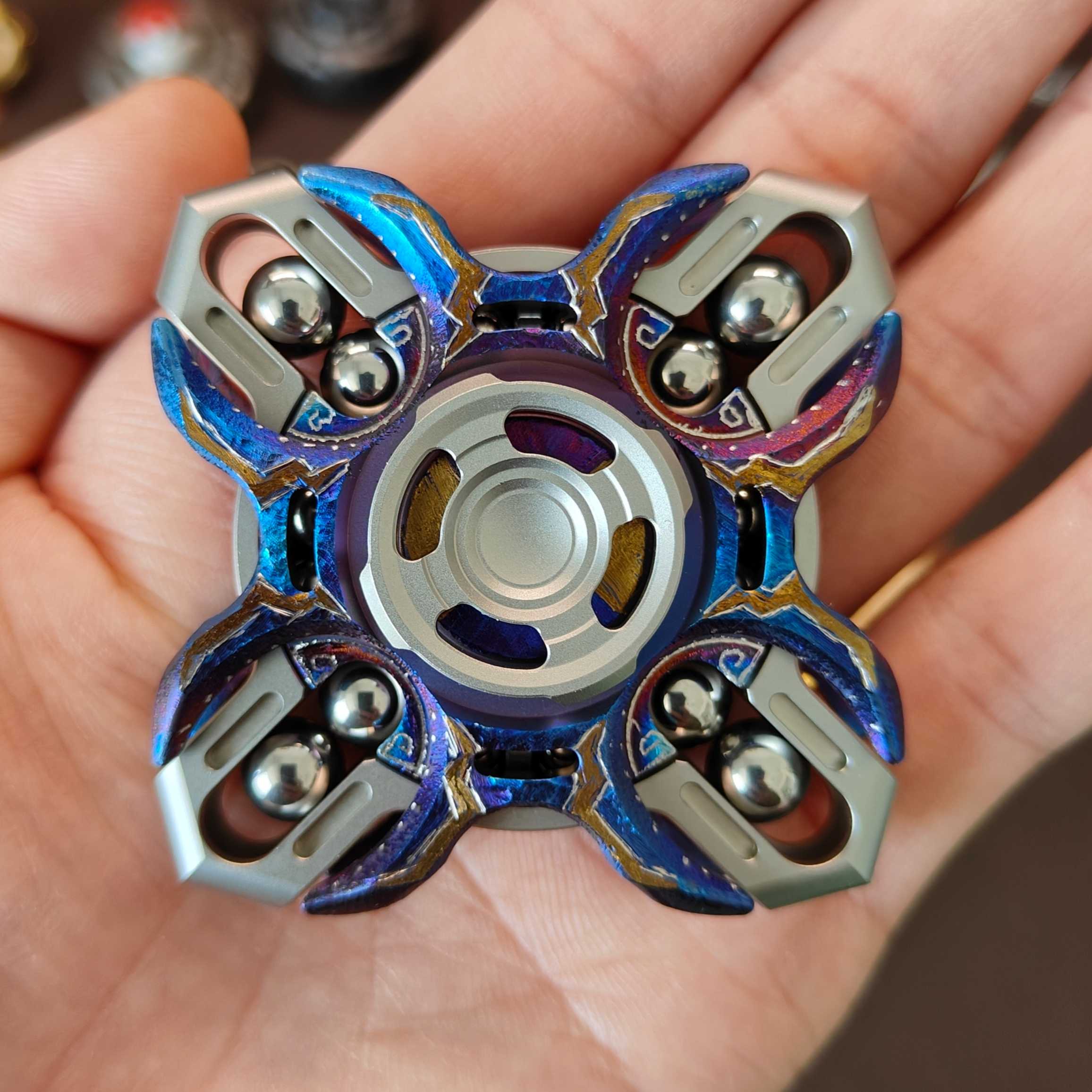 Titanium Fidget Spinner – Tri-Layer Oracle with & Steel EDC for Desk Breaks, Collecting variant image - product view 5