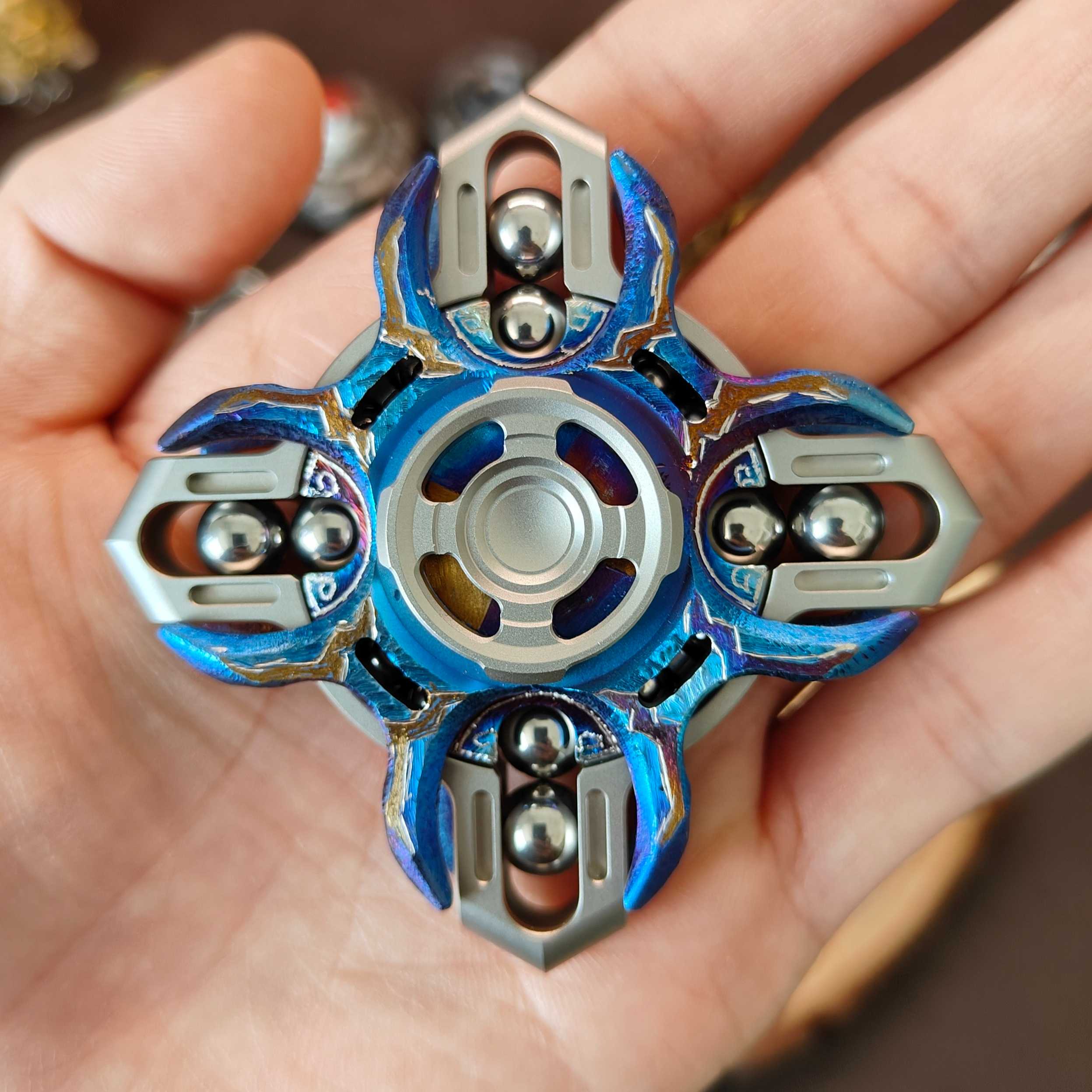 Titanium Fidget Spinner – Tri-Layer Oracle with & Steel EDC for Desk Breaks, Collecting detail image - detail view 4