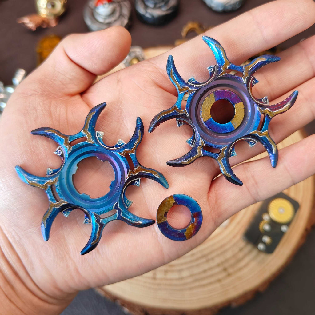 Titanium Fidget Spinner – Tri-Layer Oracle with & Steel EDC for Desk Breaks, Collecting detail image - detail view 6