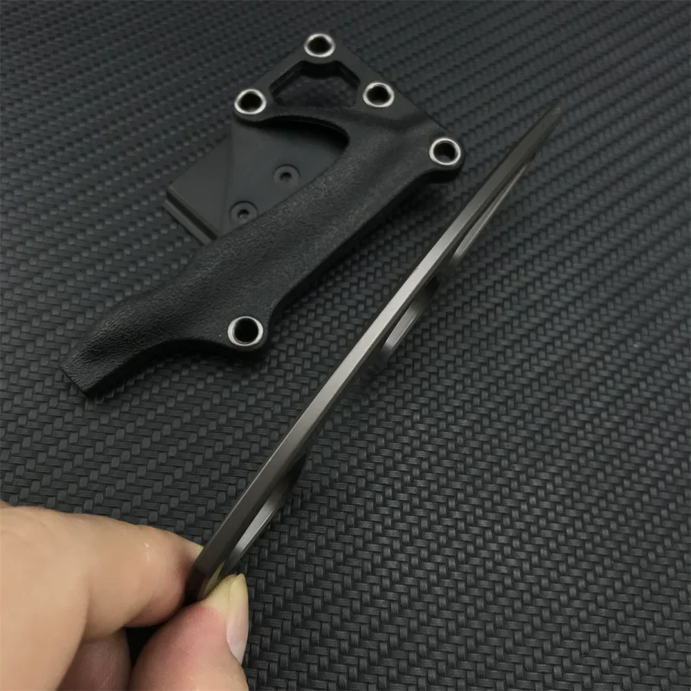 Titanium Fixed Blade Knife – Camping 440C Steel Oxide Coating Multi-Grip EDC Survival detail image - detail view 10