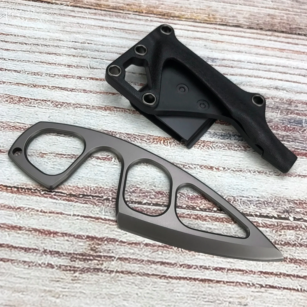 Titanium Fixed Blade Knife – Camping 440C Steel Oxide Coating Multi-Grip EDC Survival detail image - detail view 13