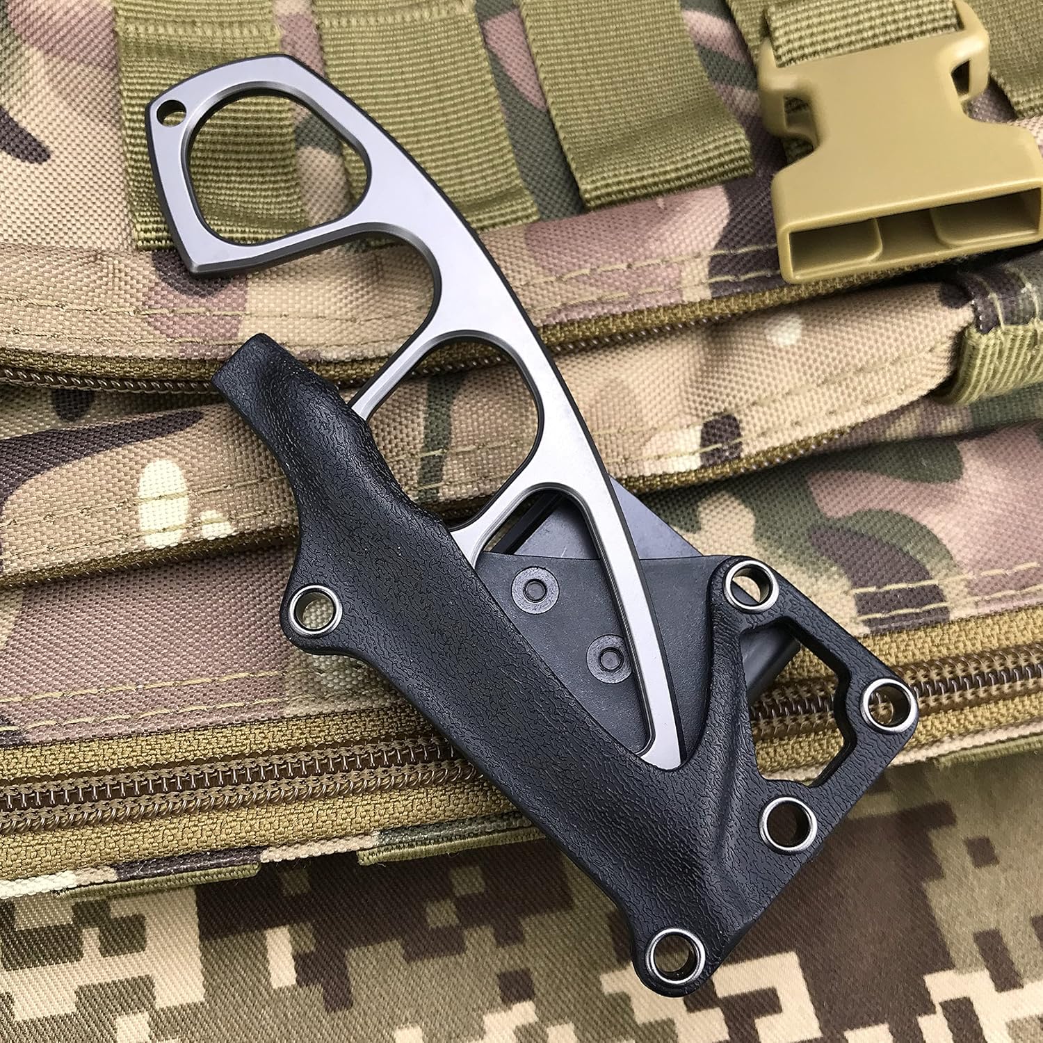 Titanium Fixed Blade Knife – Camping 440C Steel Oxide Coating Multi-Grip EDC Survival detail image - detail view 14