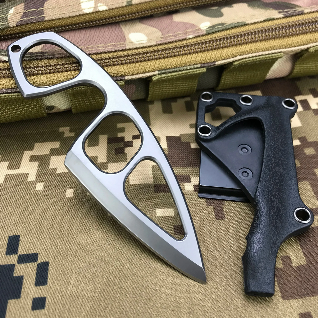 Titanium Fixed Blade Knife – Camping 440C Steel Oxide Coating Multi-Grip EDC Survival detail image - detail view 15