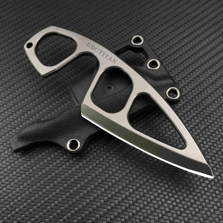 Titanium Fixed Blade Knife – Camping 440C Steel Oxide Coating Multi-Grip EDC Survival detail image - detail view 17