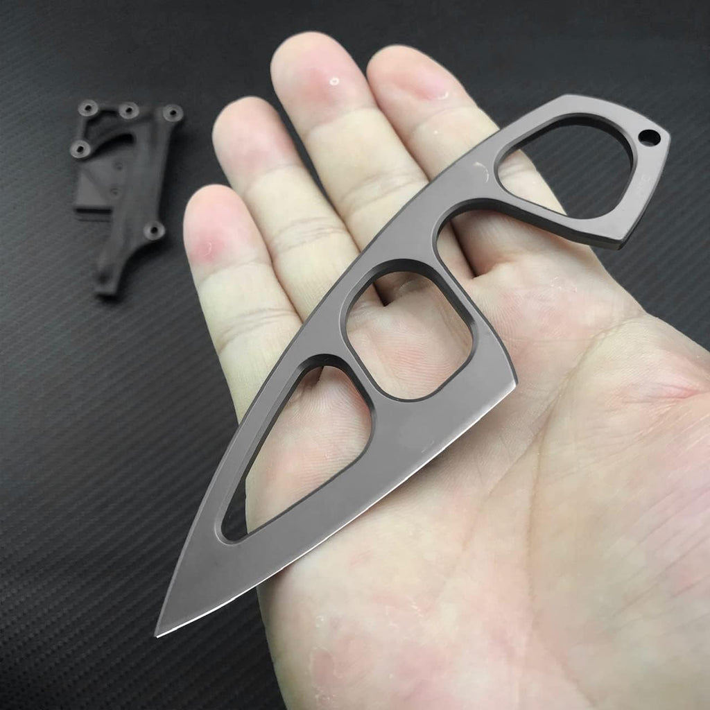 Titanium Fixed Blade Knife – Camping 440C Steel Oxide Coating Multi-Grip EDC Survival detail image - detail view 4