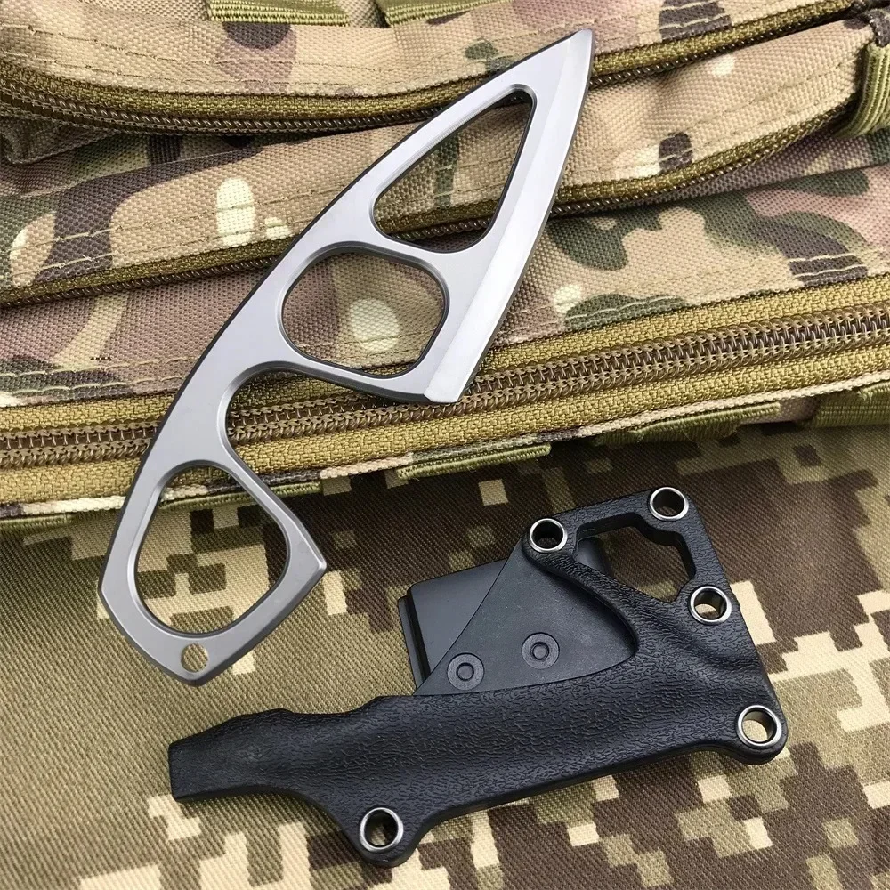 Titanium Fixed Blade Knife – Camping 440C Steel Oxide Coating Multi-Grip EDC Survival detail image - detail view 5