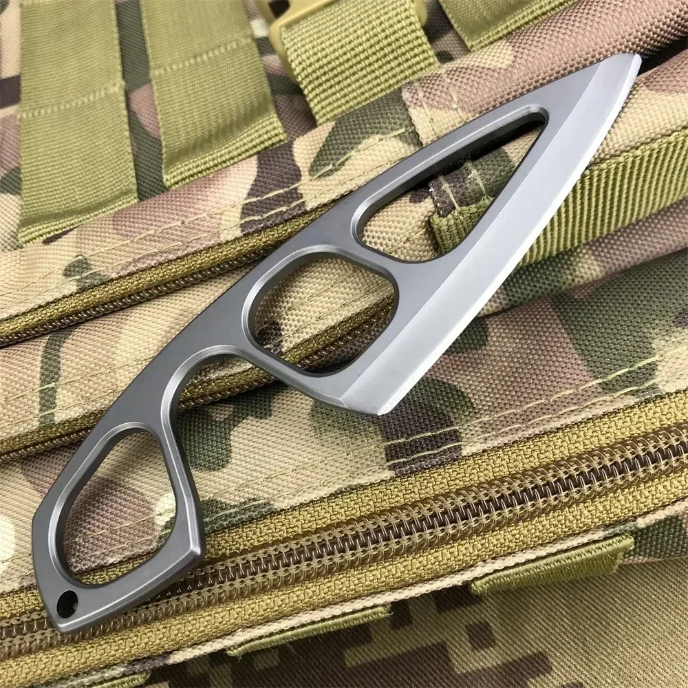 Titanium Fixed Blade Knife – Camping 440C Steel Oxide Coating Multi-Grip EDC Survival detail image - detail view 7