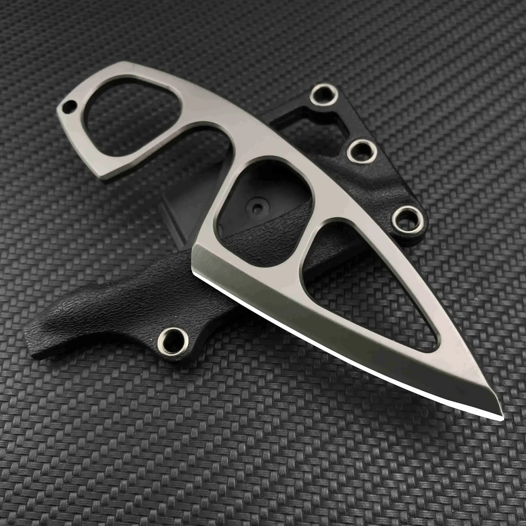 Titanium Fixed Blade Knife – Camping 440C Steel Oxide Coating Multi-Grip EDC Survival product image