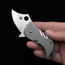 Titanium Folding Knife – Bitelock Mini EDC with 9Cr18MoV Steel & TC4 detail image