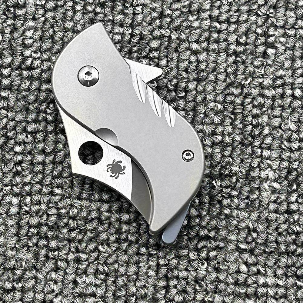 Titanium Folding Knife – Bitelock Mini EDC with 9Cr18MoV Steel & TC4 detail image - detail view 3